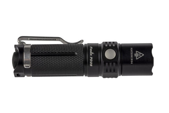 The Fenix Lights PD25 tactical flashlight has multiple modes controlled by the side switch and tailcap switch